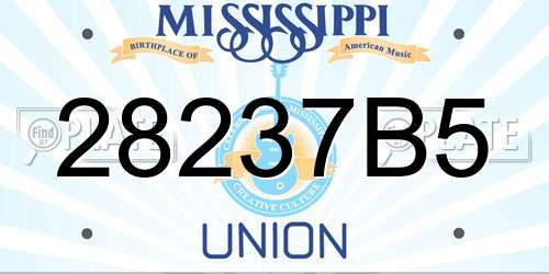 28237B5 Mississippi License Plate