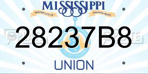 28237B8 Mississippi License Plate