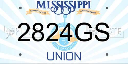 2824GS Mississippi License Plate