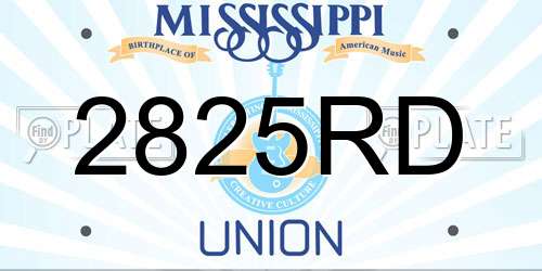 2825RD Mississippi License Plate
