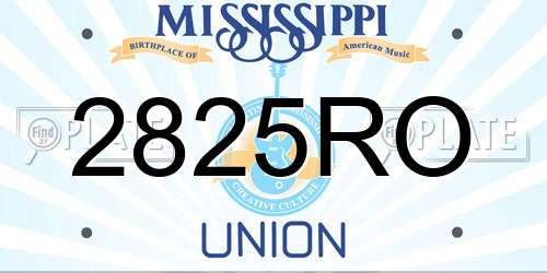 2825RO Mississippi License Plate