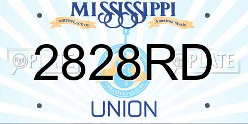 2828RD Mississippi License Plate