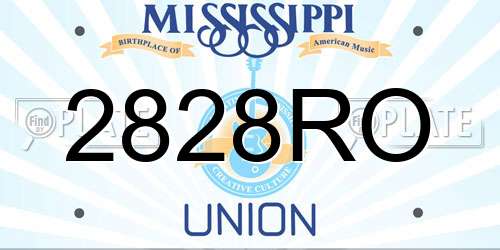 2828RO Mississippi License Plate