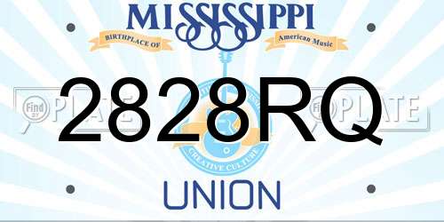 2828RQ Mississippi License Plate
