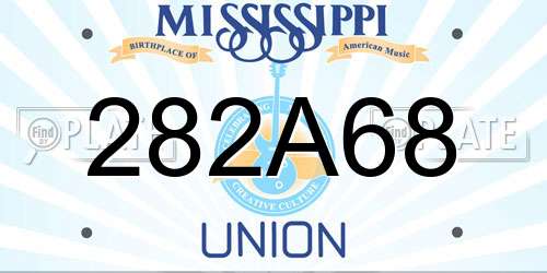 282A68 Mississippi License Plate