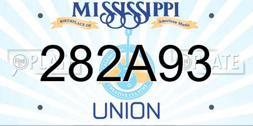 282A93 Mississippi License Plate