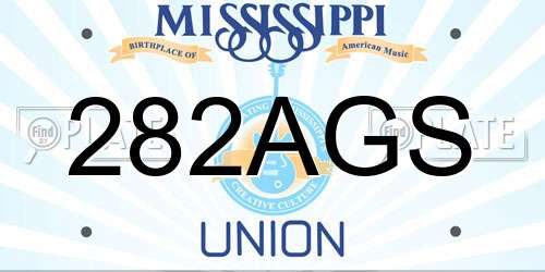 282AGS Mississippi License Plate