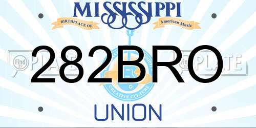 282BRO Mississippi License Plate