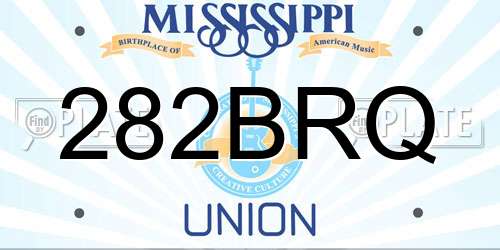 282BRQ Mississippi License Plate