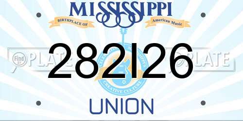 282I26 Mississippi License Plate