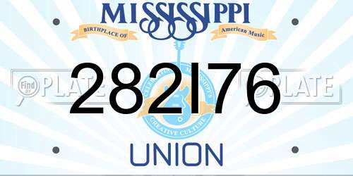 282I76 Mississippi License Plate