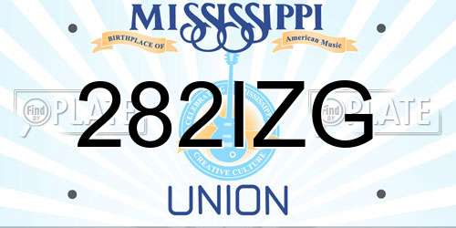 282IZG Mississippi License Plate