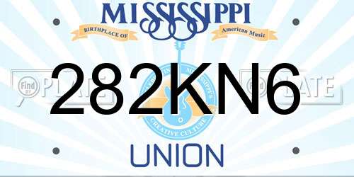 282KN6 Mississippi License Plate