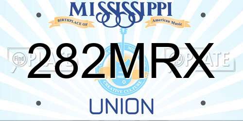 282MRX Mississippi License Plate