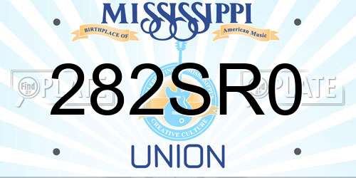 282SR0 Mississippi License Plate