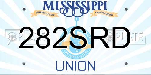 282SRD Mississippi License Plate