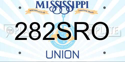 282SRO Mississippi License Plate