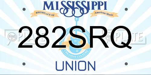 282SRQ Mississippi License Plate