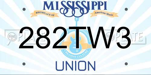 282TW3 Mississippi License Plate