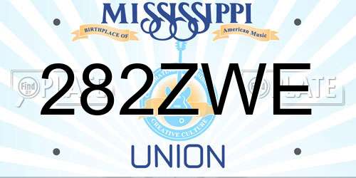 282ZWE Mississippi License Plate