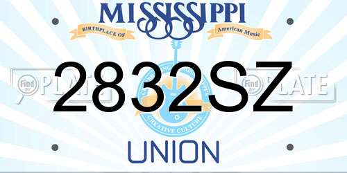 2832SZ Mississippi License Plate