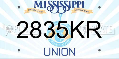 2835KR Mississippi License Plate