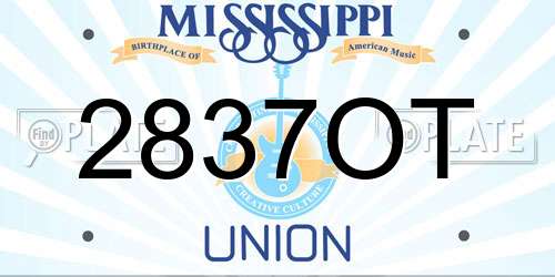 2837OT Mississippi License Plate
