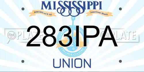 283IPA Mississippi License Plate