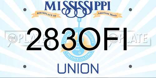 283OFI Mississippi License Plate