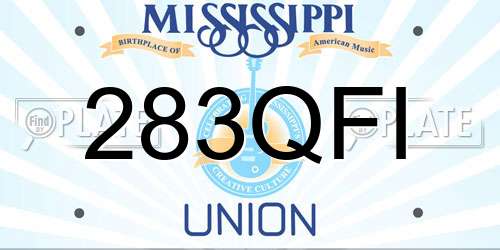 283QFI Mississippi License Plate