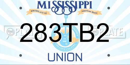 283TB2 Mississippi License Plate