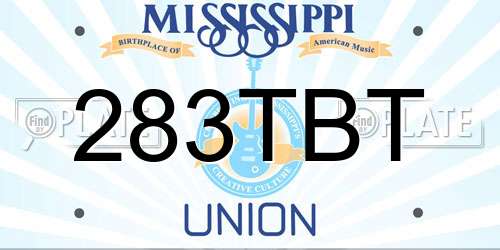 283TBT Mississippi License Plate