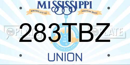 283TBZ Mississippi License Plate