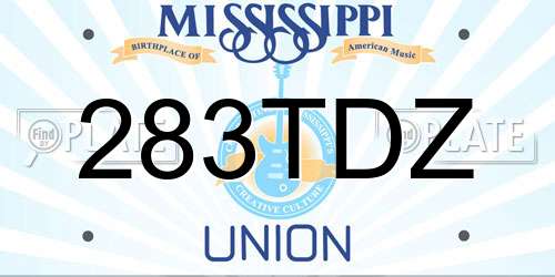 283TDZ Mississippi License Plate