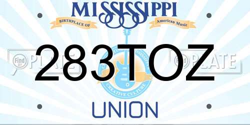 283TOZ Mississippi License Plate