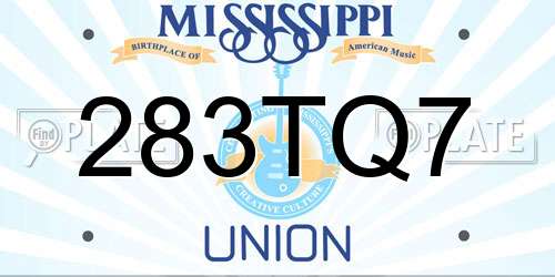 283TQ7 Mississippi License Plate