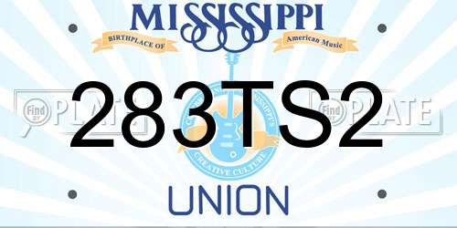 283TS2 Mississippi License Plate