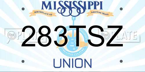 283TSZ Mississippi License Plate
