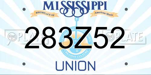 283Z52 Mississippi License Plate