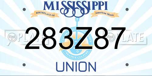 283Z87 Mississippi License Plate