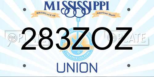 283ZOZ Mississippi License Plate