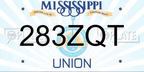 283ZQT Mississippi License Plate