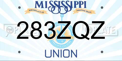 283ZQZ Mississippi License Plate