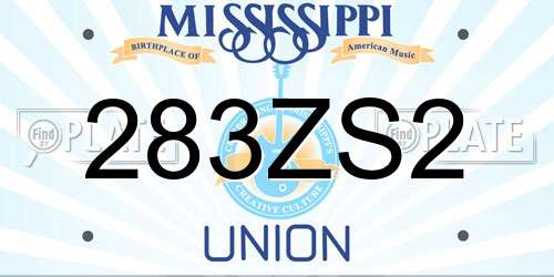 283ZS2 Mississippi License Plate