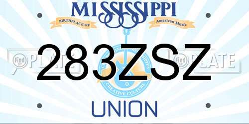 283ZSZ Mississippi License Plate
