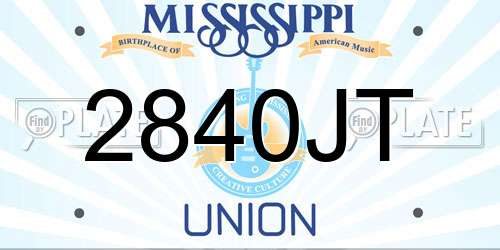 2840JT Mississippi License Plate
