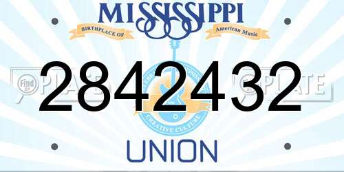 2842432 Mississippi License Plate