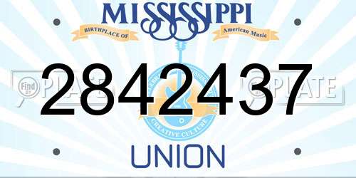 2842437 Mississippi License Plate