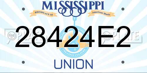 28424E2 Mississippi License Plate