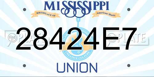 28424E7 Mississippi License Plate
